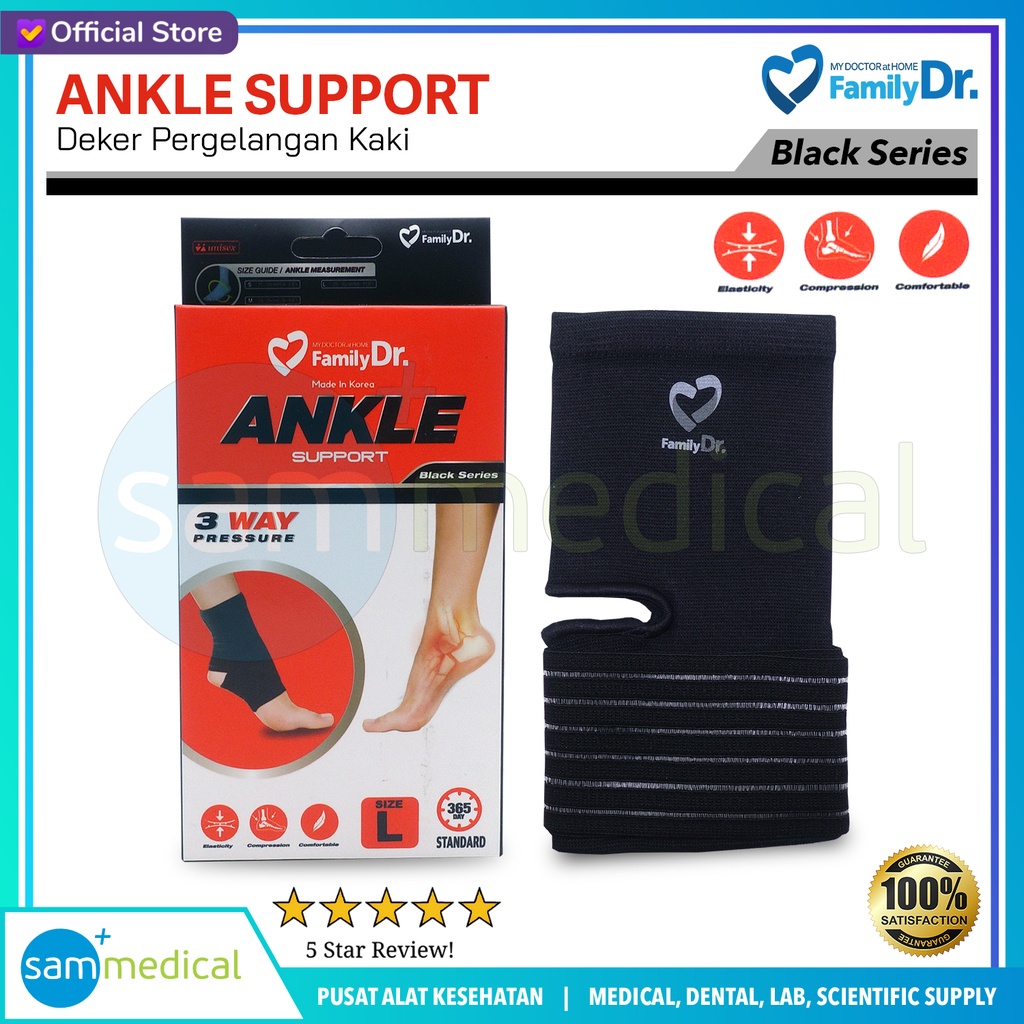 Family Dr Ankle Support Size L (BLACK SERIES)