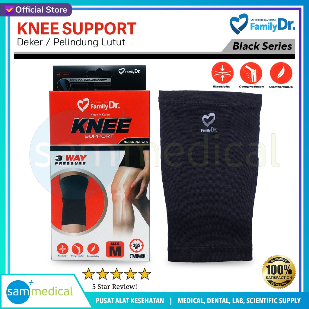 [00120230424] Family Dr Knee Support Size M (BLACK SERIES)