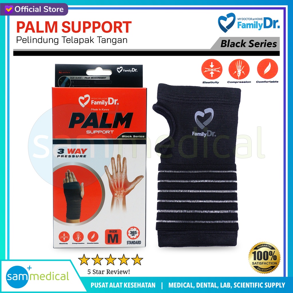[00120230427] Family Dr Palm Support Size M (BLACK SERIES)