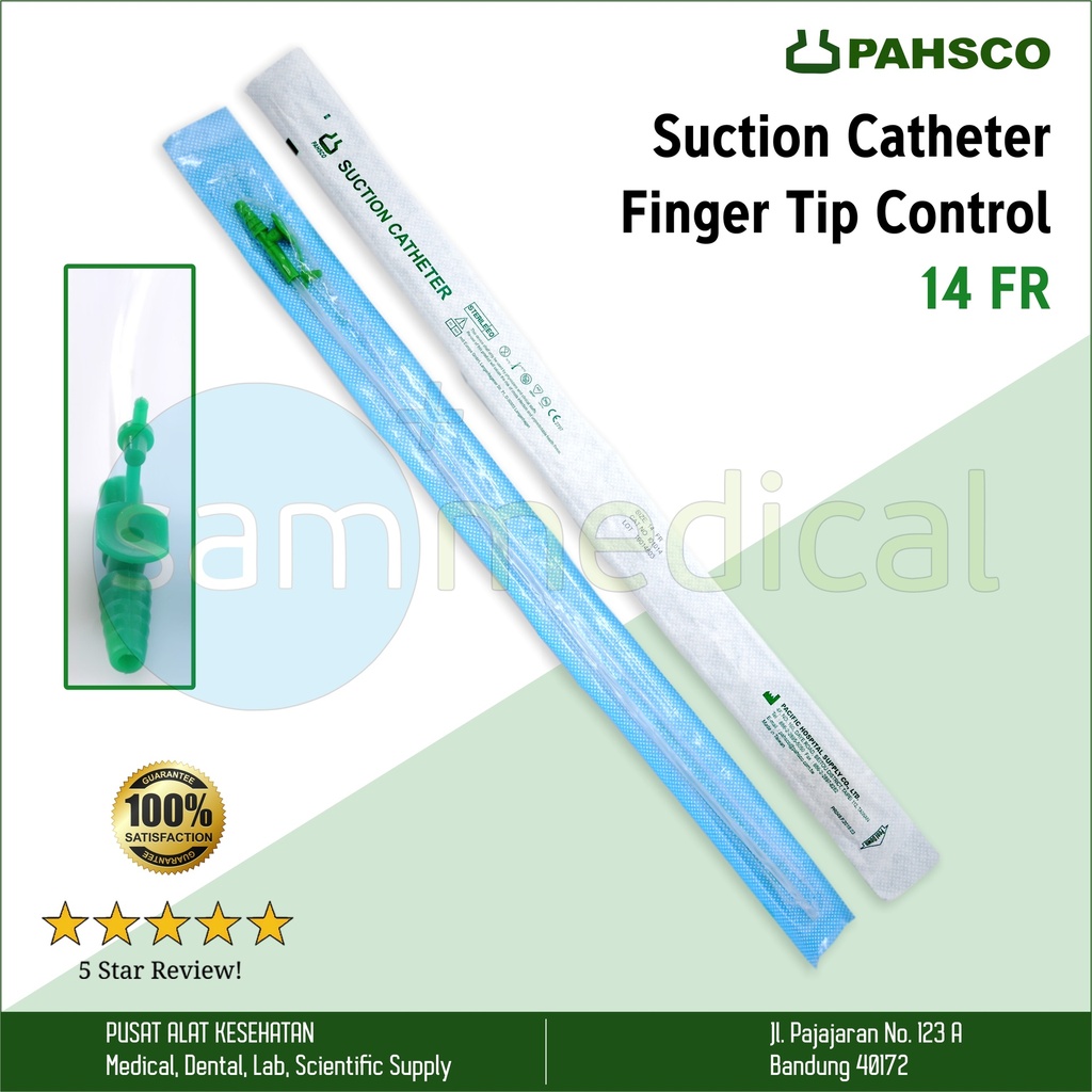 Pahsco Suction Catheter Finger Tip Control FR 14
