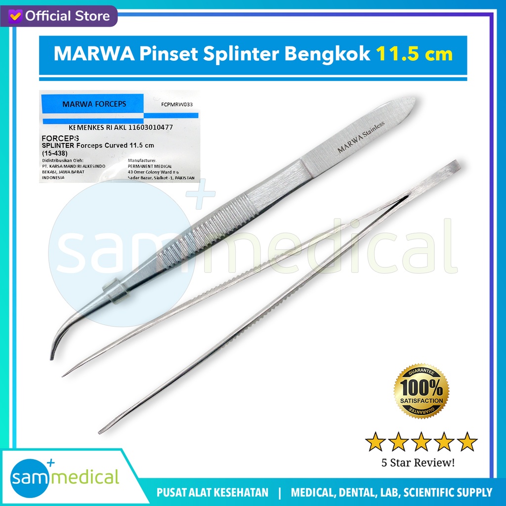 MARWA Pinset Splinter Bengkok 11.5cm (15-438)