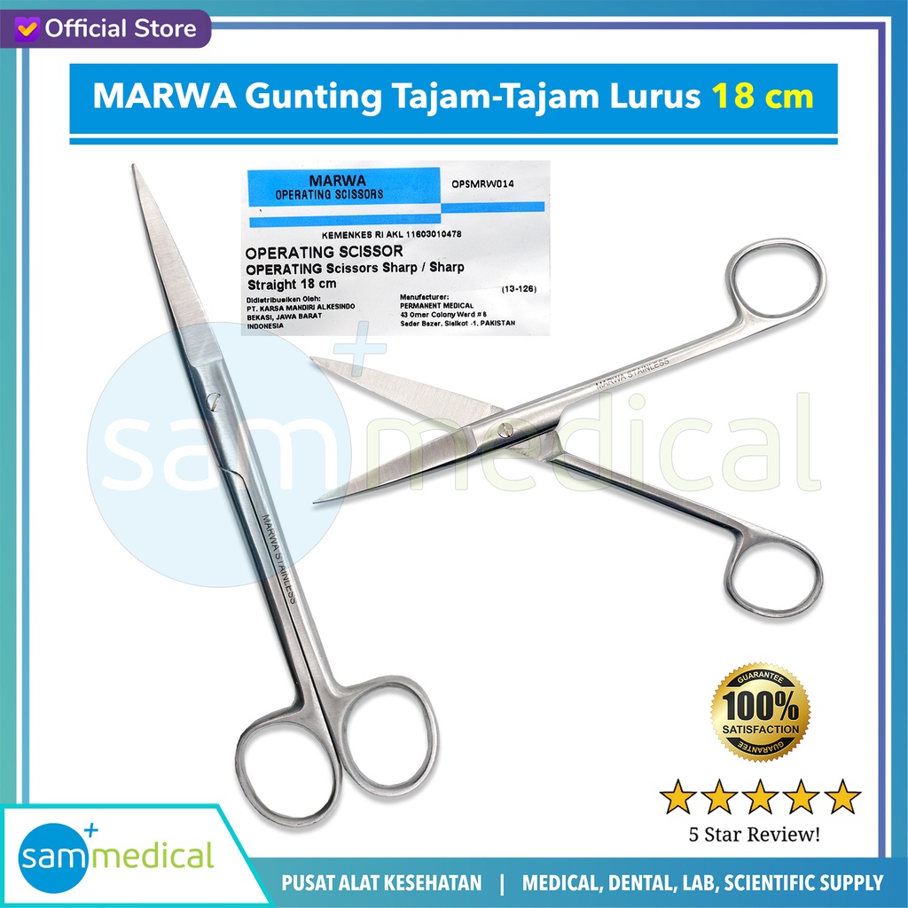 [00120230507] MARWA Gunting TA/TA Lurus 18cm (15-126)