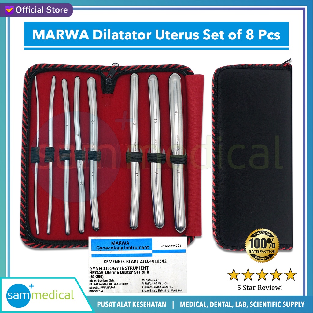 [00120230509] MARWA Dilatator Uterus set of 8pcs (61-290)