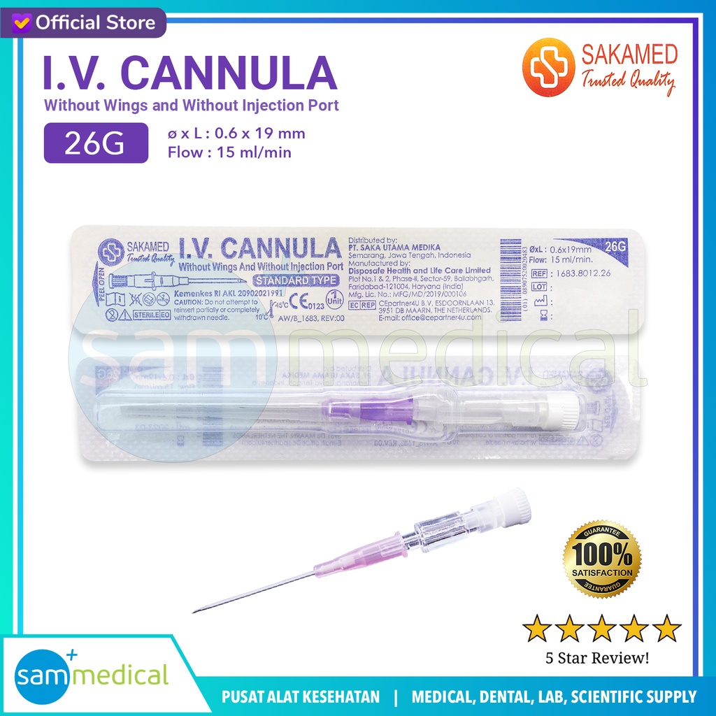 [00120230537] SAKAMED IV Catheter 26G