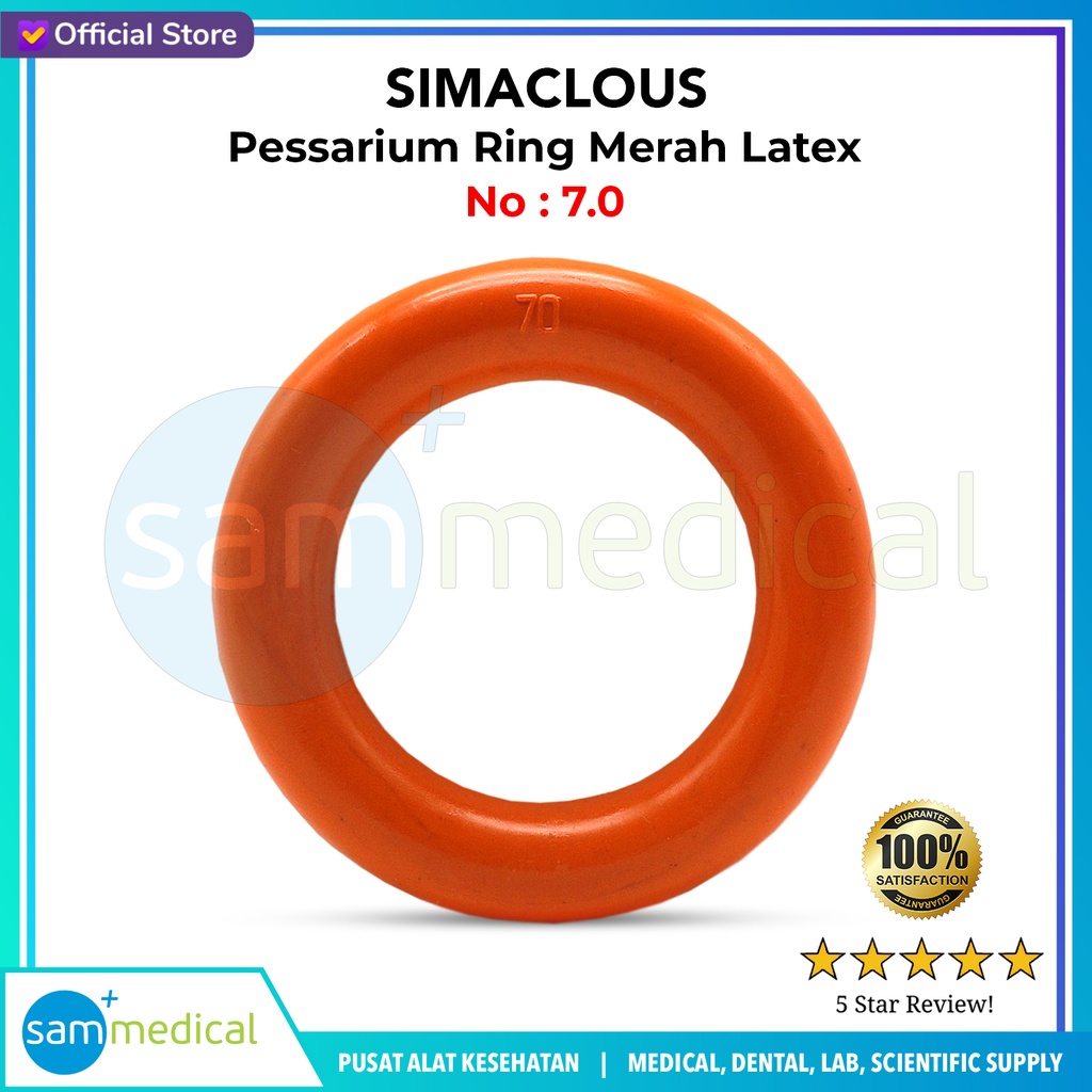 [00120230541] SIMACLOUS Pessarium Ring Merah Latex - No 7.0