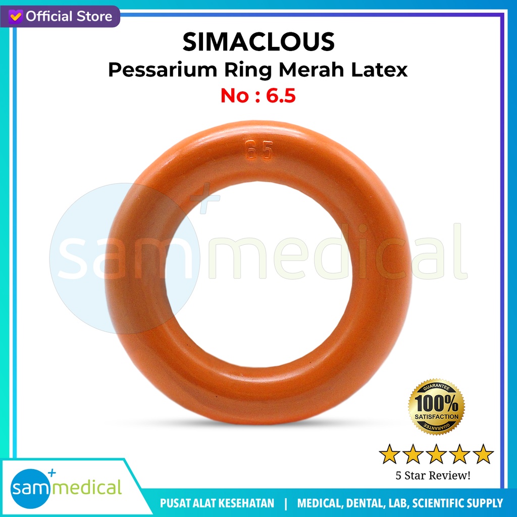 [00120230542] SIMACLOUS Pessarium Ring Merah Latex - No 6.5