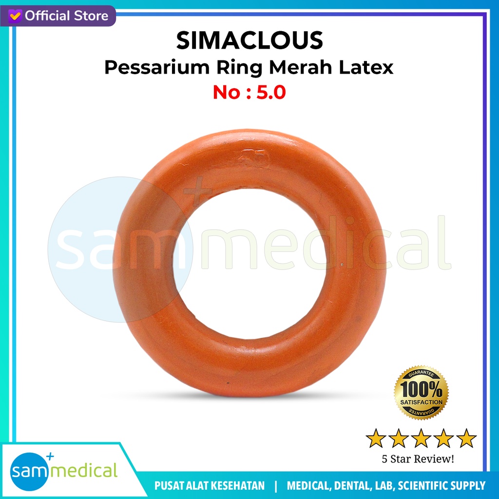 SIMACLOUS Pessarium Ring Merah Latex - No 5.0