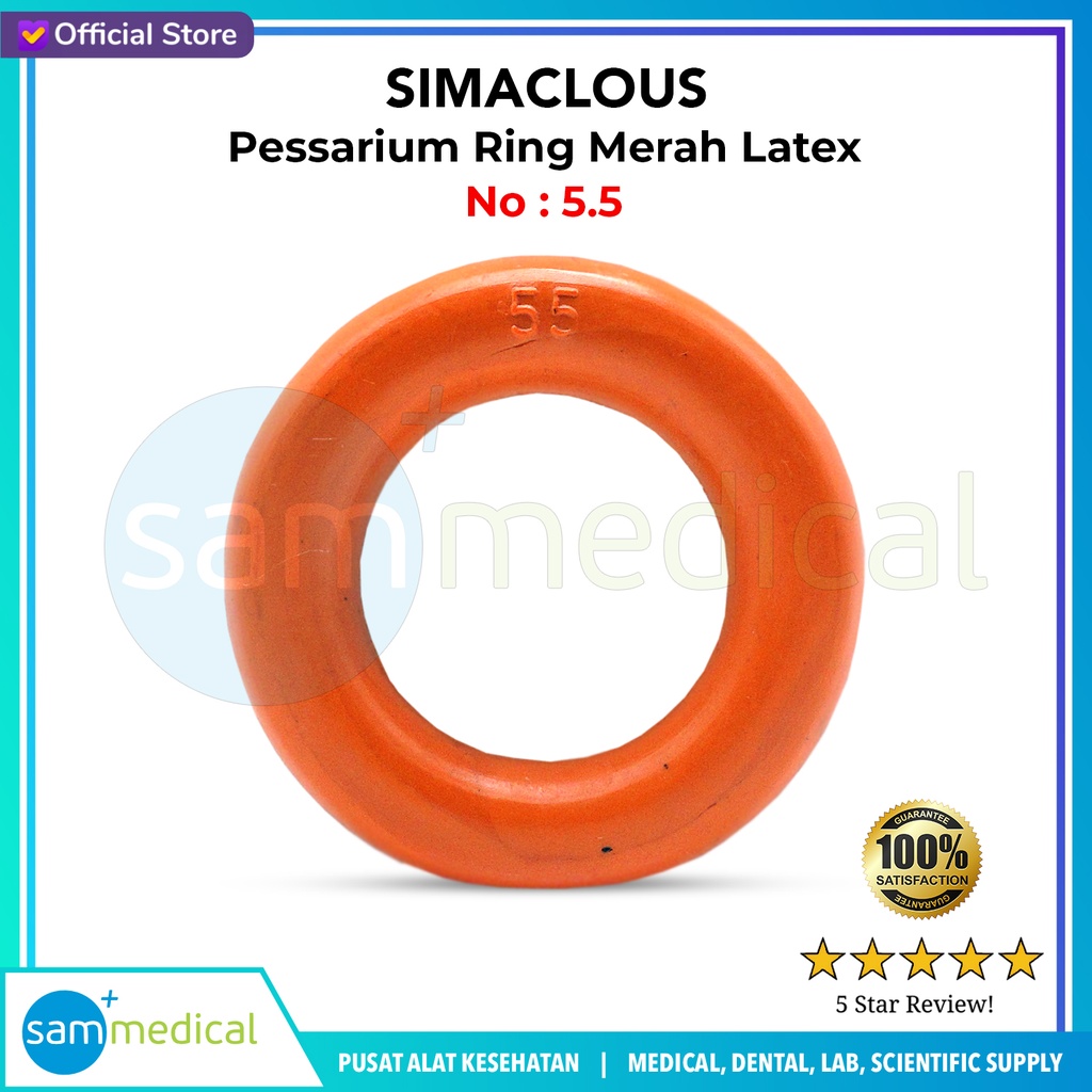 SIMACLOUS Pessarium Ring Merah Latex - No 5.5