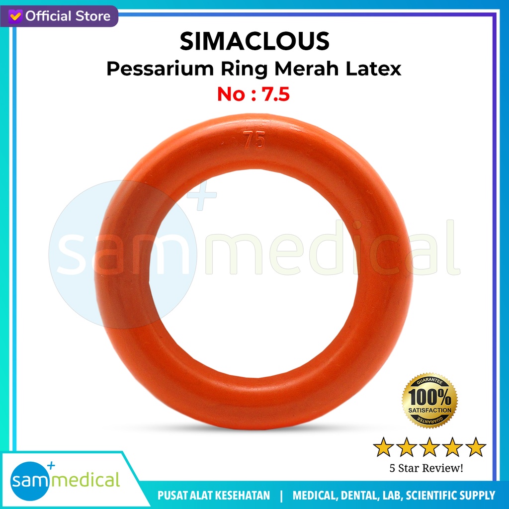 SIMACLOUS Pessarium Ring Merah Latex - No 7.5