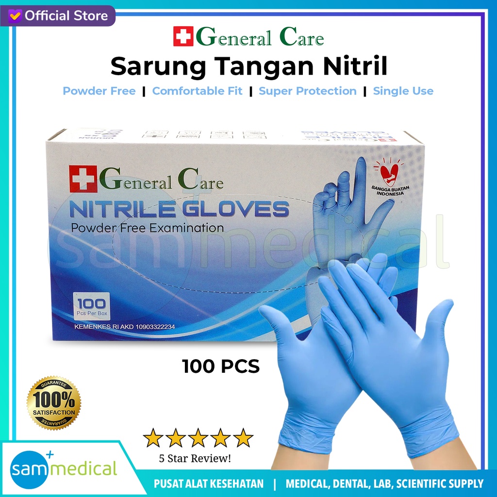 General Care Sarung Tangan Nitril Size M@100Pcs
