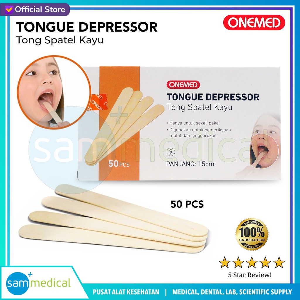 One Med Tongue Spatel Kayu isi 50pcs/box
