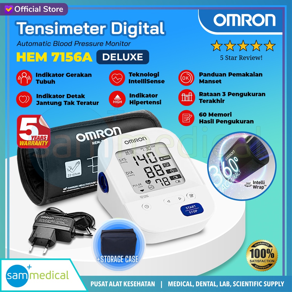 Omron Tensimeter - Lengan Deluxe HEM 7156A (ADAPTOR)