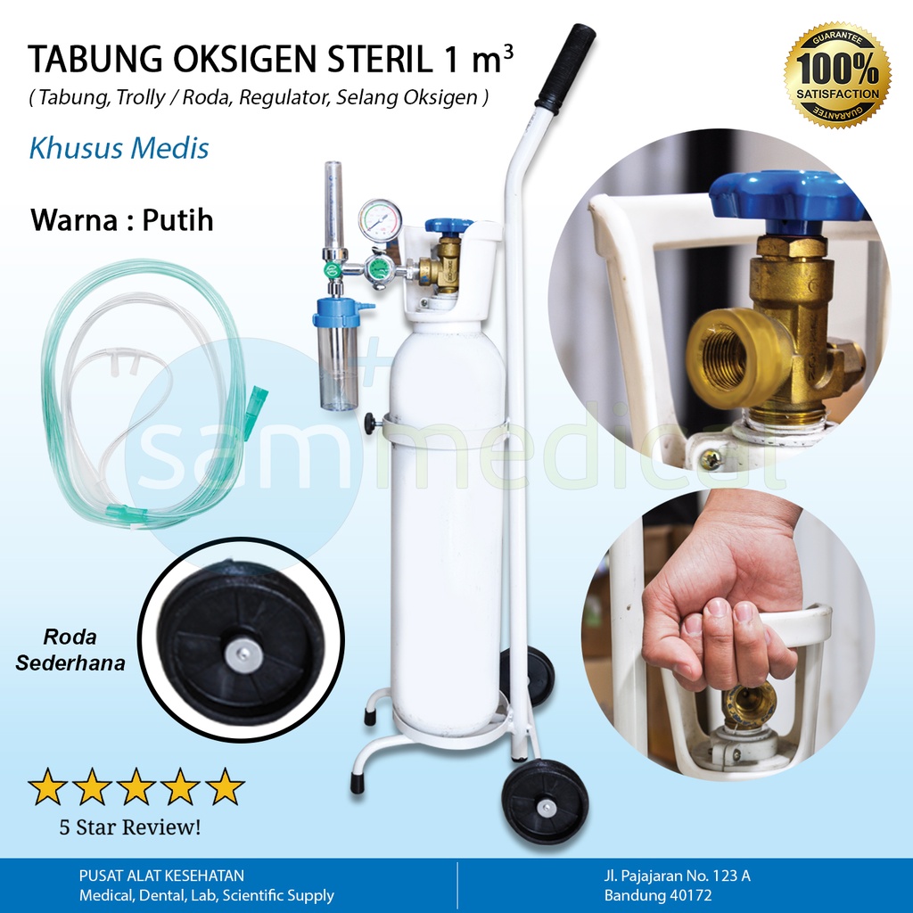 [120230654] Bundling Tabung Oksigen 1m3 (Chrona) + Masker o2 Roda Standard