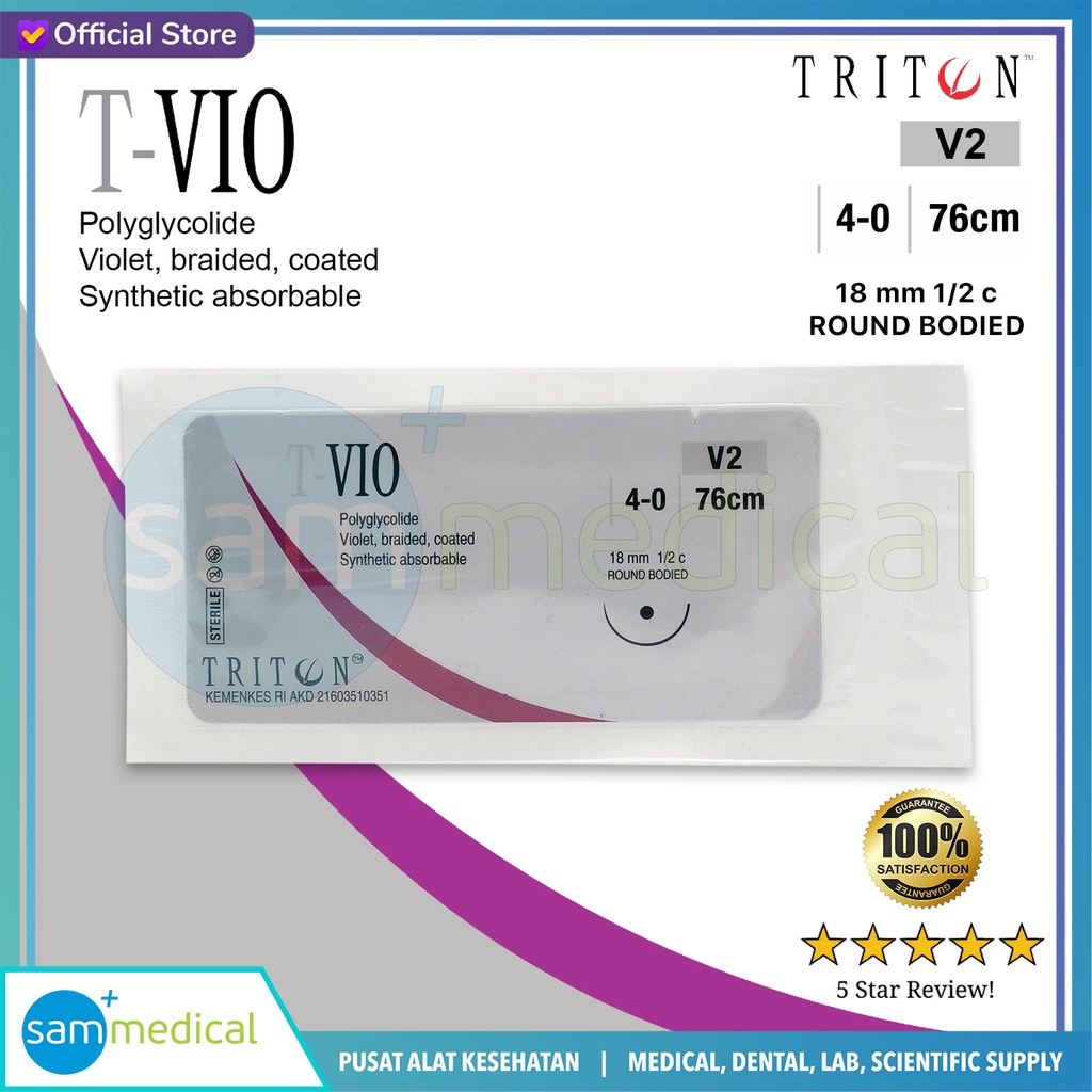 [120230685] Triton T-Vio PGA Jarum Cutting - 4/0 (18mm 1/2 - 76cm) V2