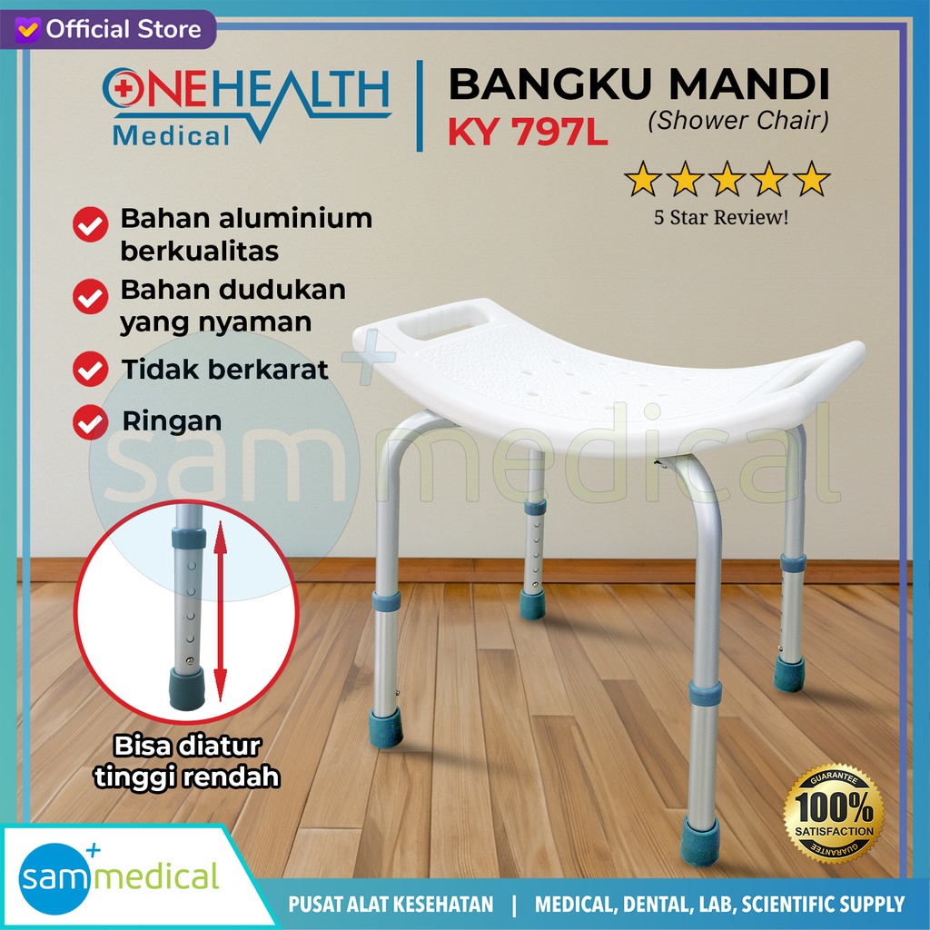 One Health Shower Chair / Bangku Mandi tanpa sandaran KY 797L