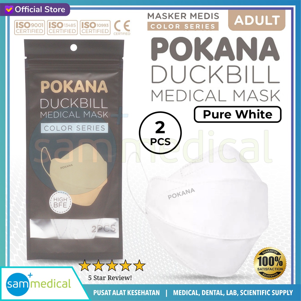 Pokana Masker Duck Bill Pure White @2pcs