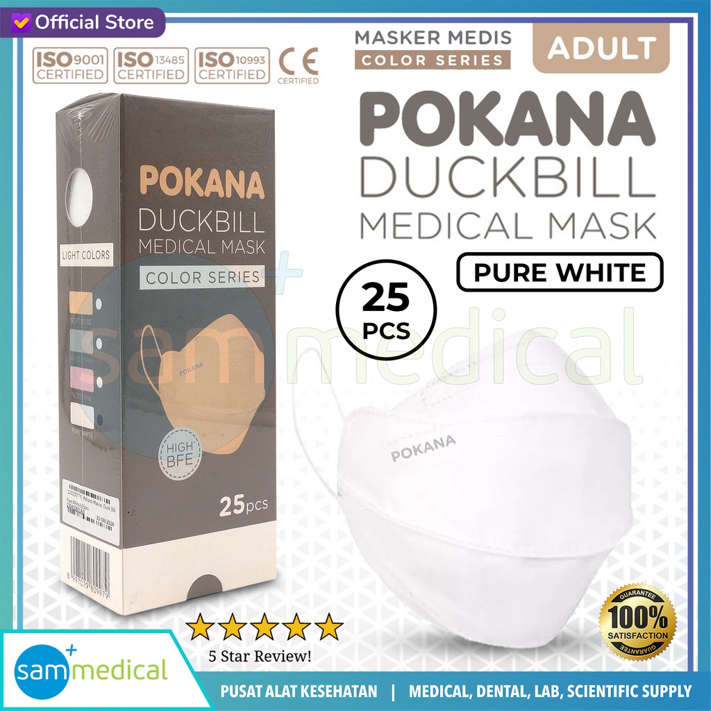 Pokana Masker Duck Bill Pure White@25pcs