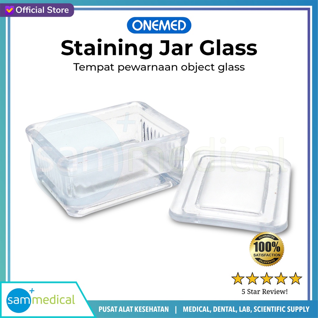 [120230780] One Med Staining Jar Glass / Jar Pewarnaan