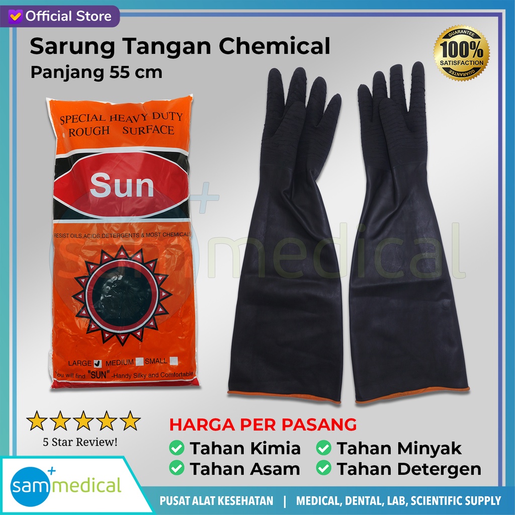 [120230655] Sarung Tangan Panjang Hitam 21 Inch (Chemical)