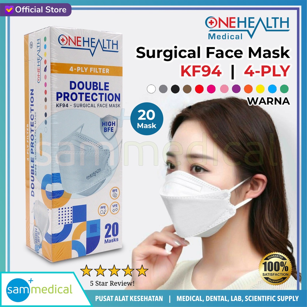 One Health Masker Kf94 Earloop 4Ply Lilac@20 Pcs