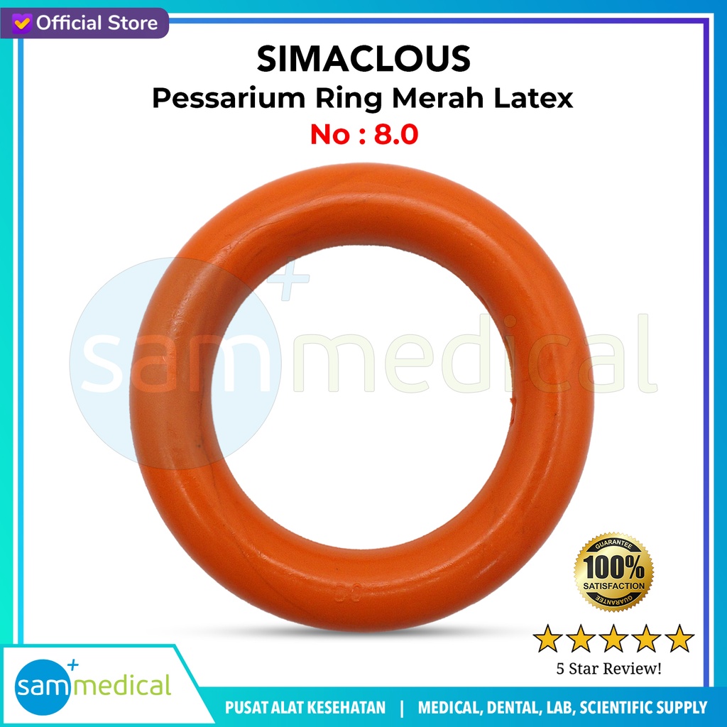 SIMACLOUS Pessarium Ring Merah Latex - No 8