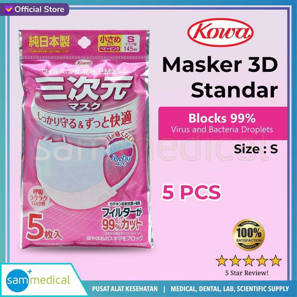 Kowa Masker 3D Standar Size S@5 Pcs