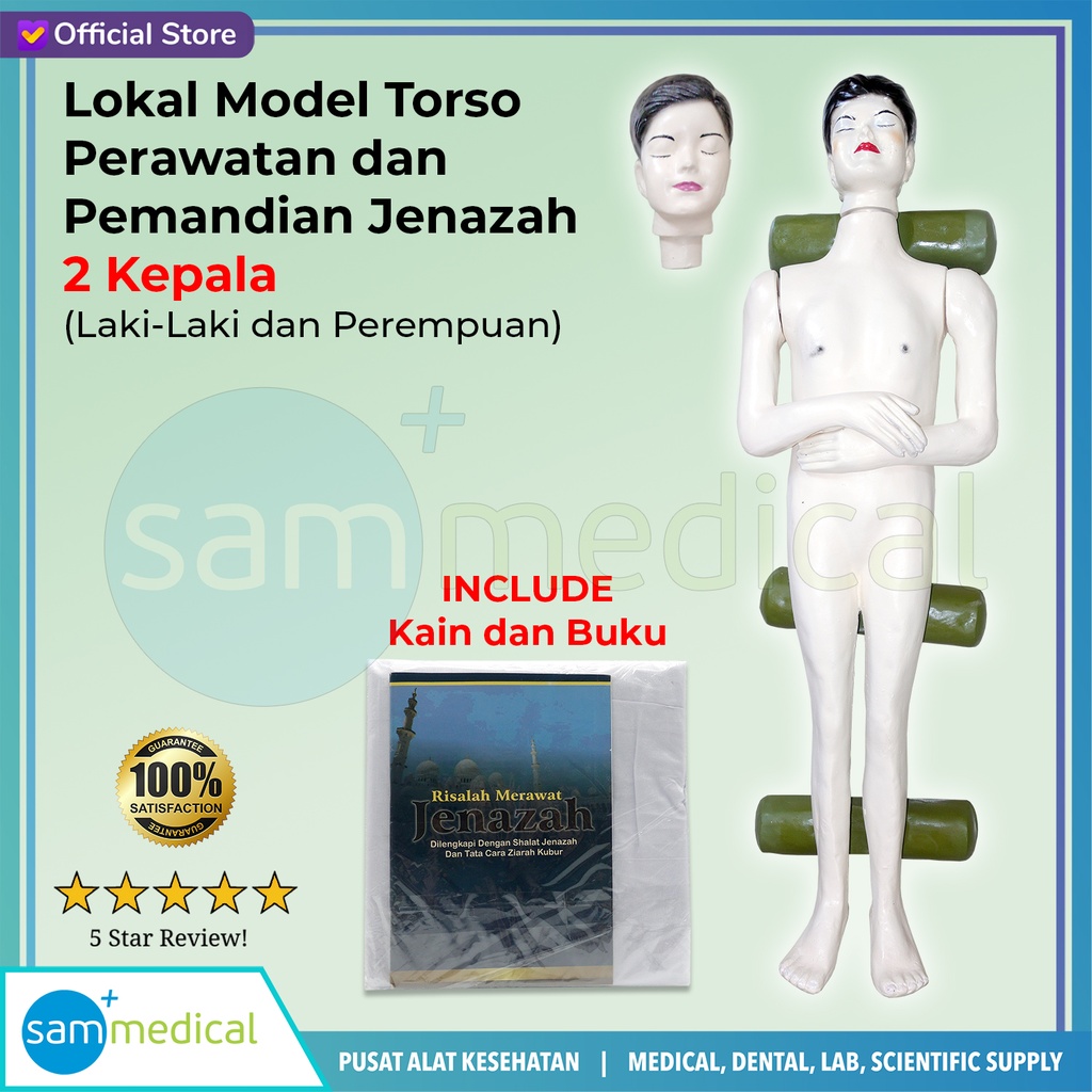 Lokal Model Torso Perawatan dan Pemandian Jenazah 2 Kepala