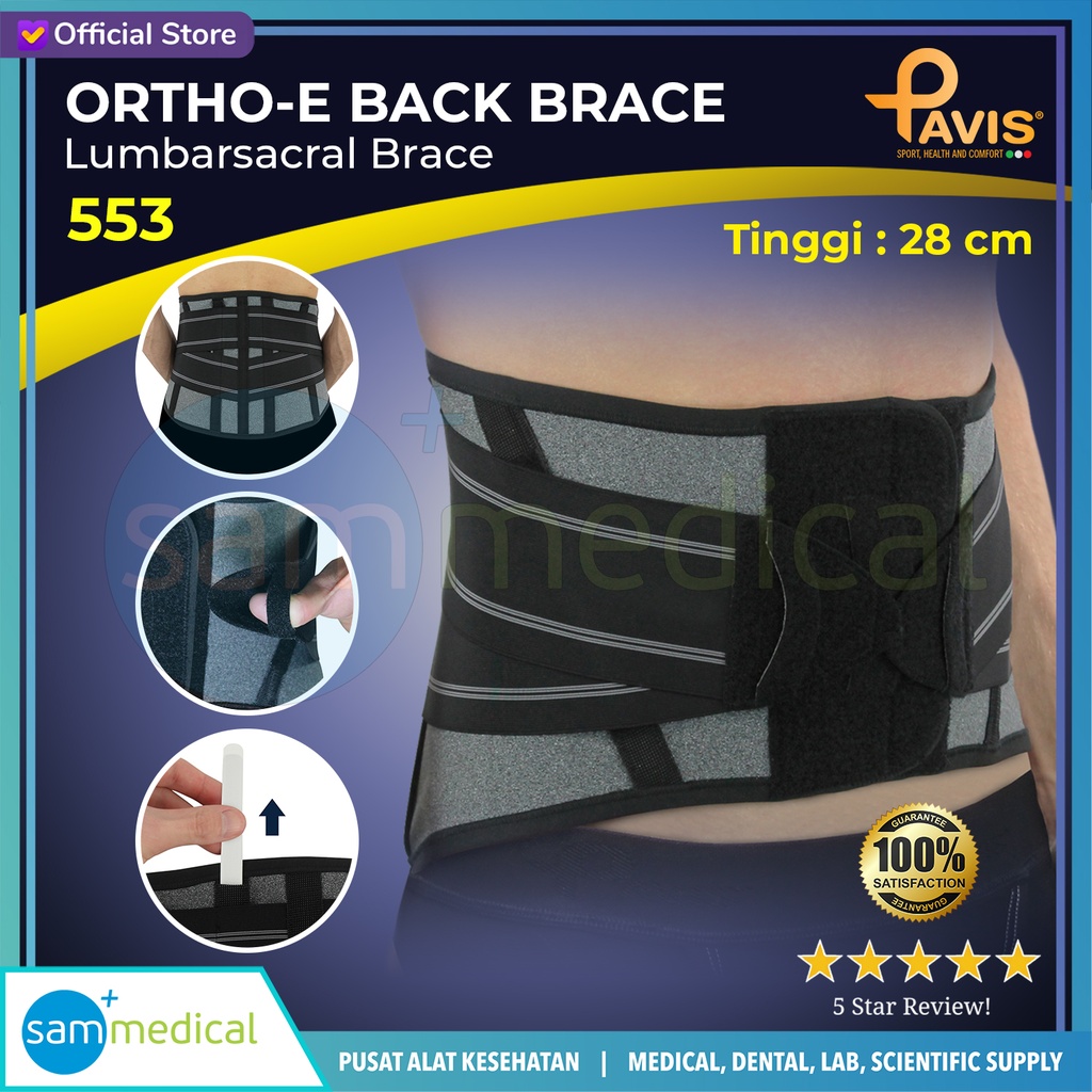 [120230883] PAVIS Lumbarsacral Brace (Ortho-E Back) 553 - Size XS (70-80cm) H=28cm