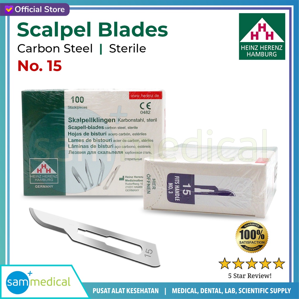 [120230901] Heinz Herenz Bisturi Steril Surgical Blade No 15 @pcs