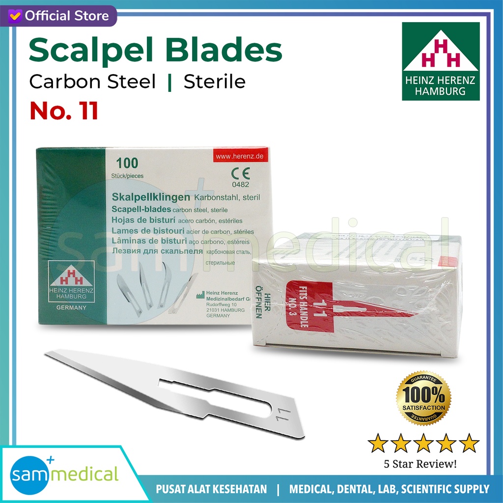 [120230902] Heinz Herenz Bisturi Steril Surgical Blade No 11 @pcs