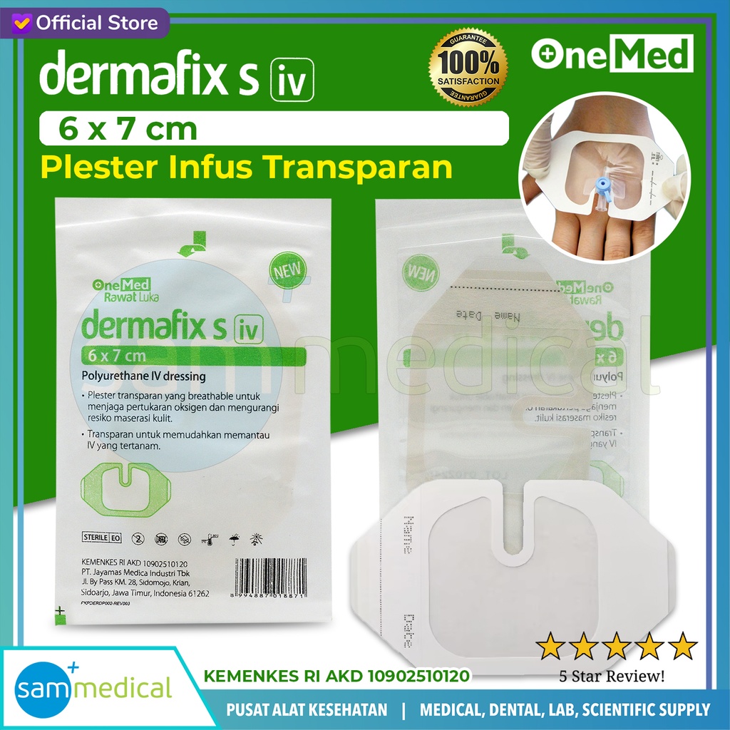 [120230916] One Med Dermafix S IV Plester Infus - 6x7cm @pcs