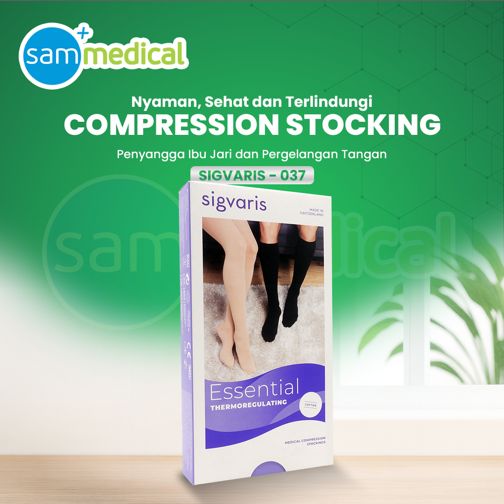 [120230937] SIGVARIS COTTON AD Open Toes - Lutut CCL1 Size XL (Normal)(56238)