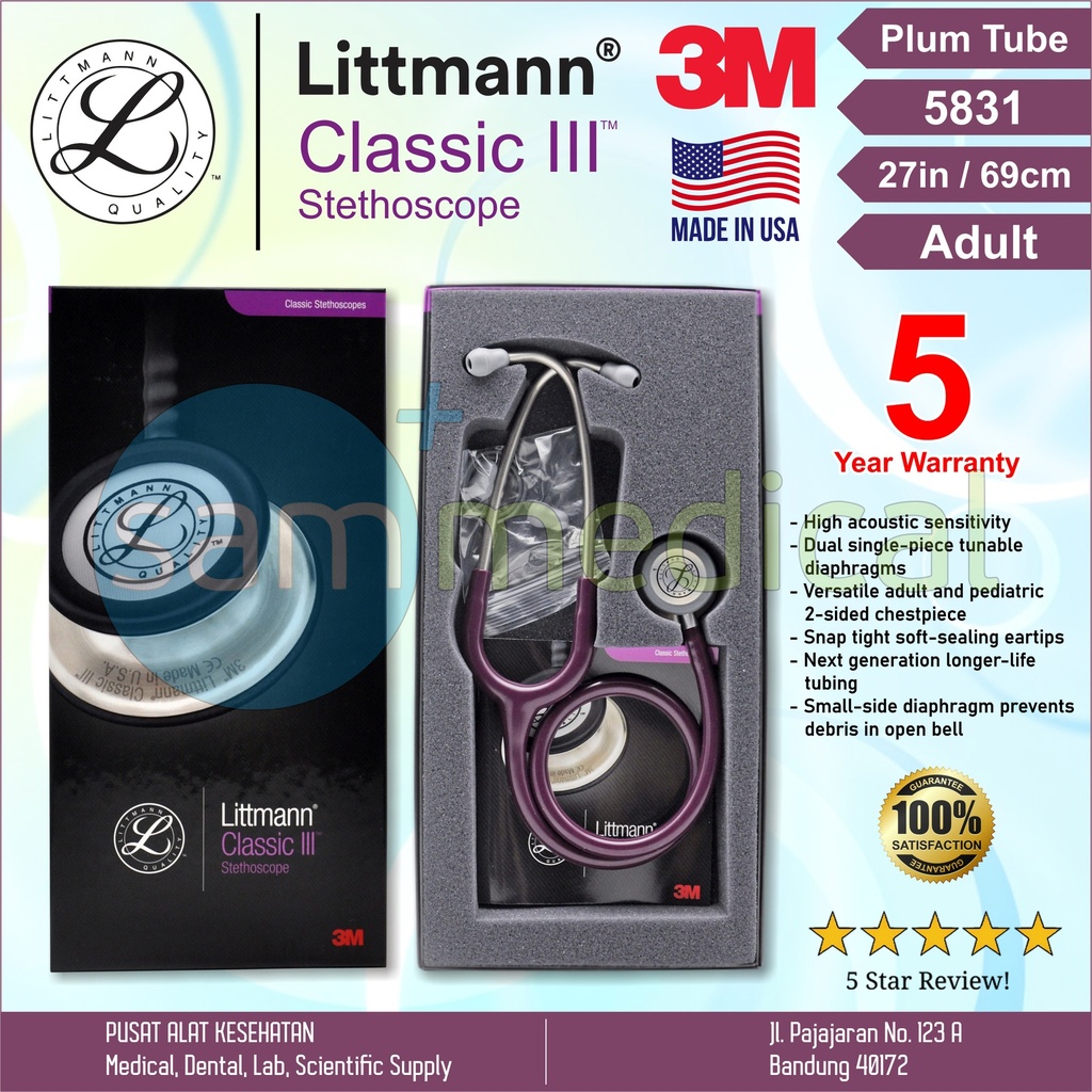[120230945] Littmann Classic III Steth Adult Plum
