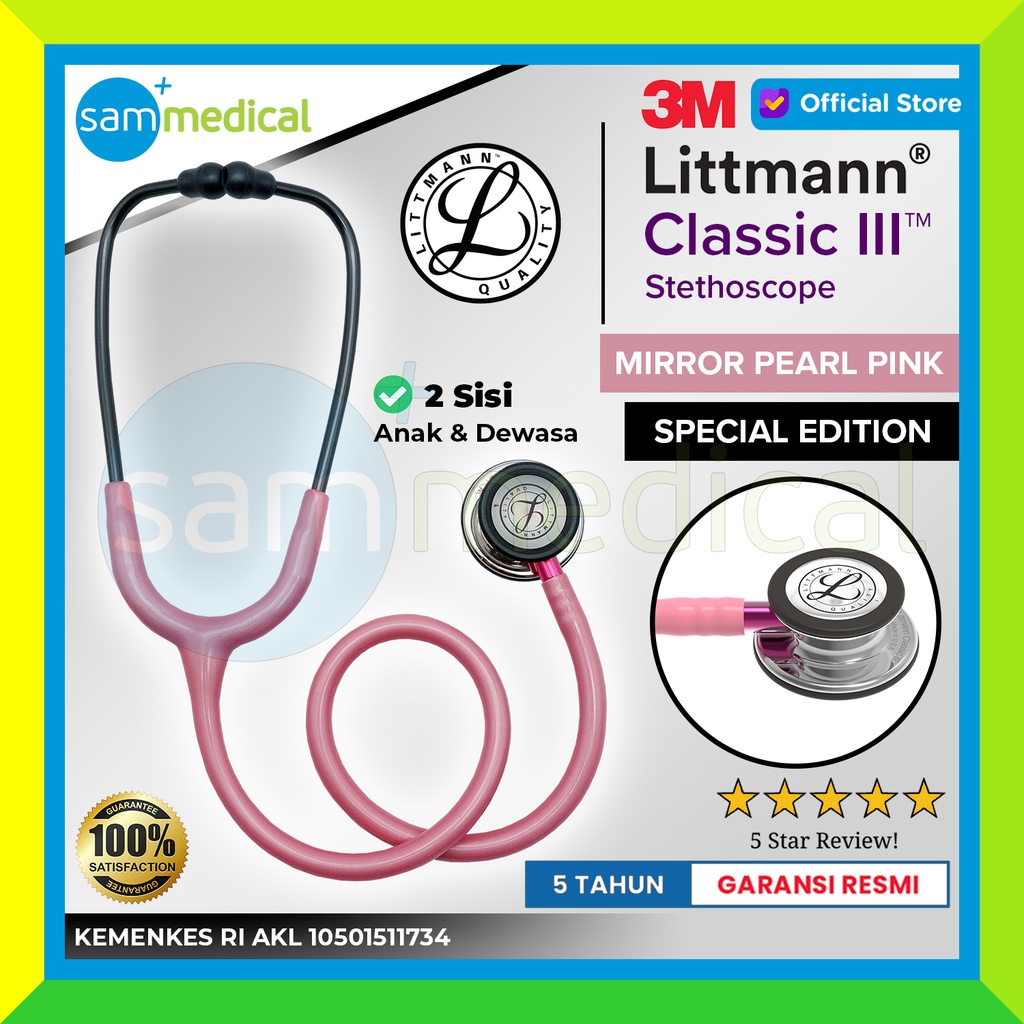[120230952] Littmann Classic III Steth SPECIAL Adult Pearl Pink (Mirror Finish) 5962