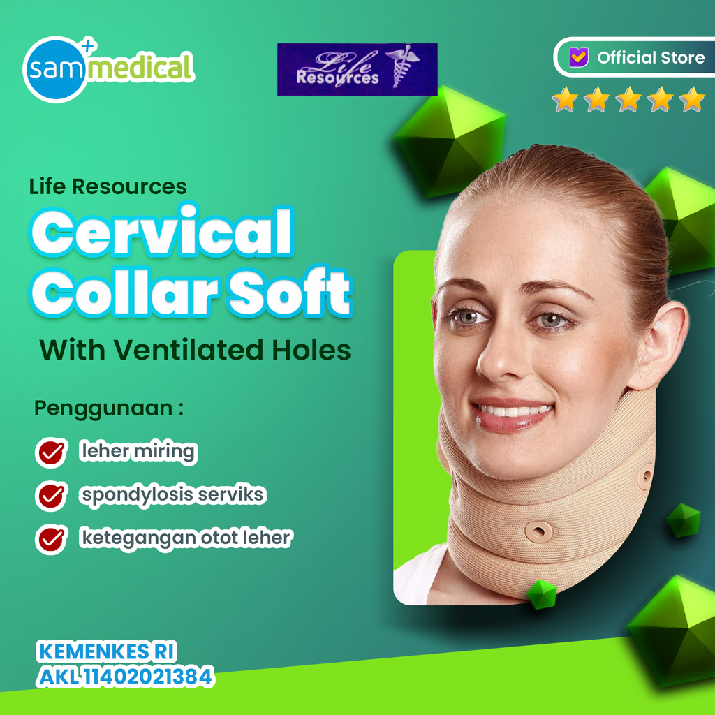 Liferesources Cervical Collar Soft w/ Ventilated Holes- M