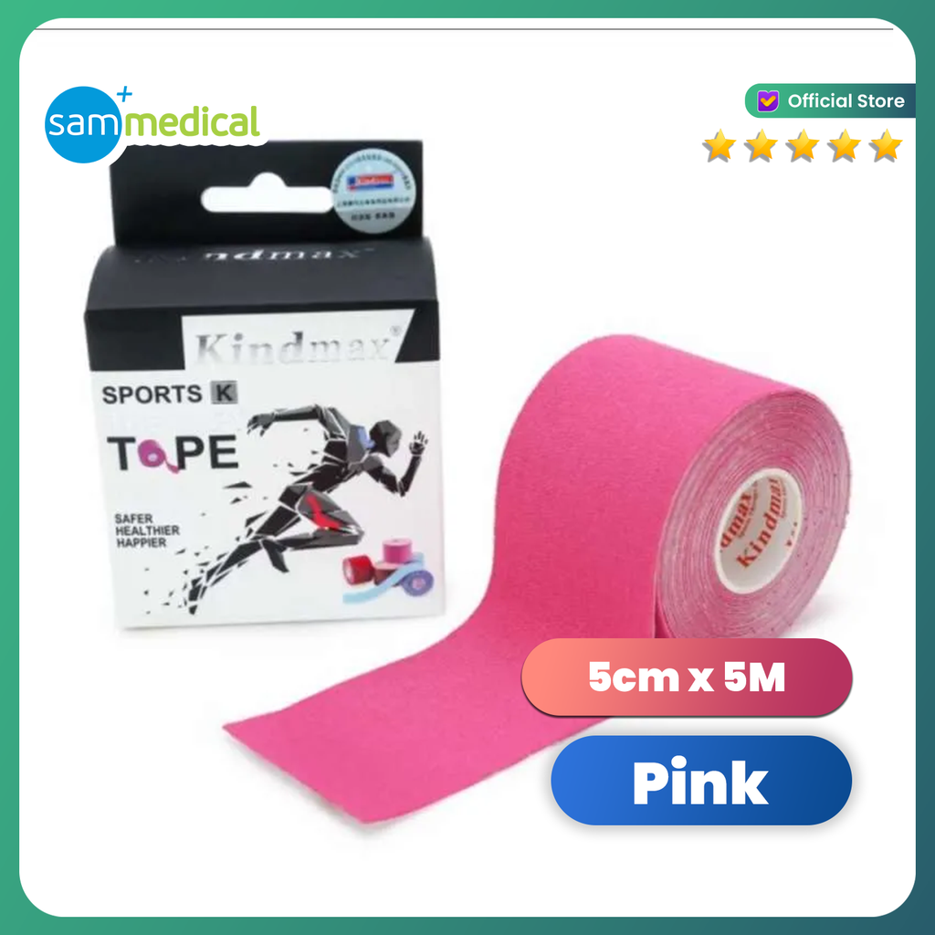 [120230973] Kindmax Kinesio Tape Pink 5cmx5m