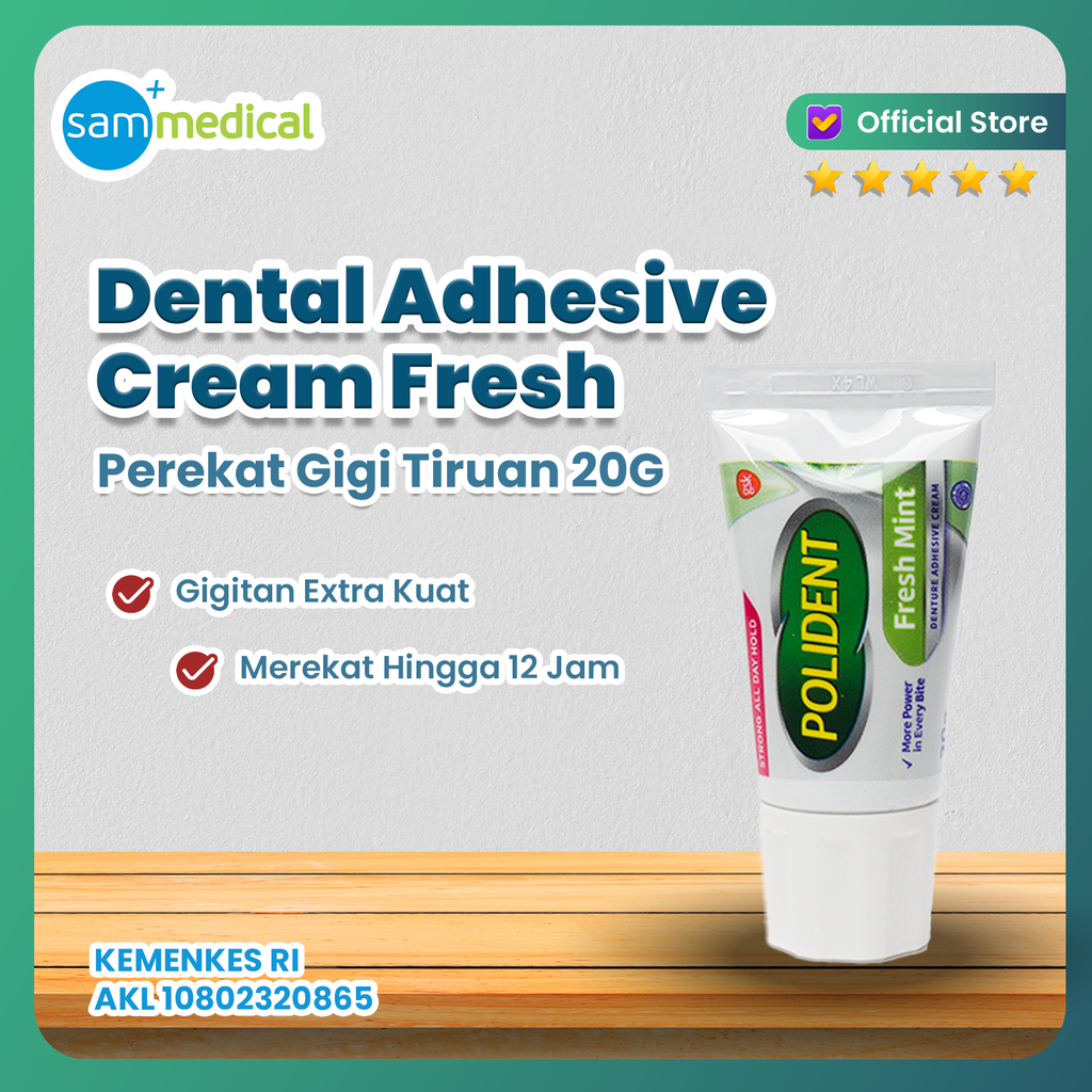 [120231010] Polident Dental Adhesive Cream Fresh - 20gr