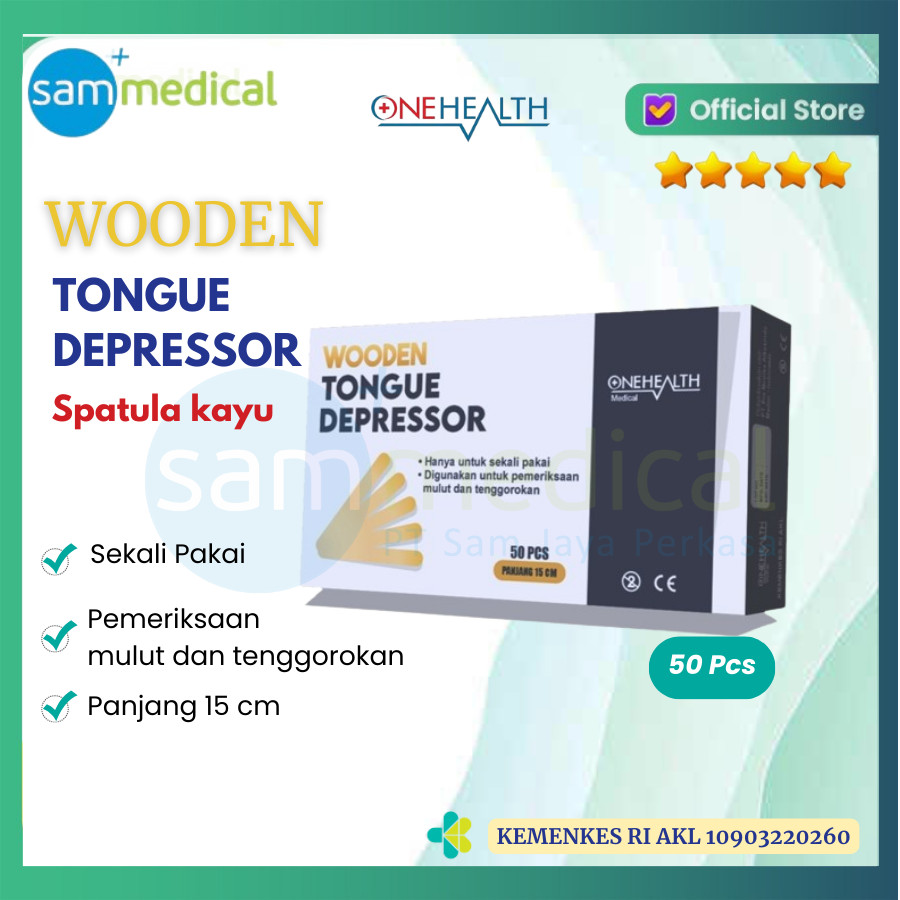 One Health Tongue Spatel Kayu isi 50pcs/box