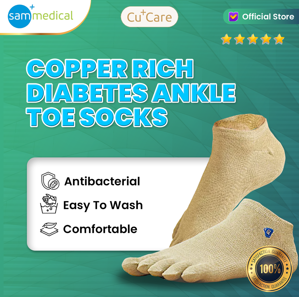[120231036] CuCare Copper Rich Diabetes Ankle Toe Socks Size M