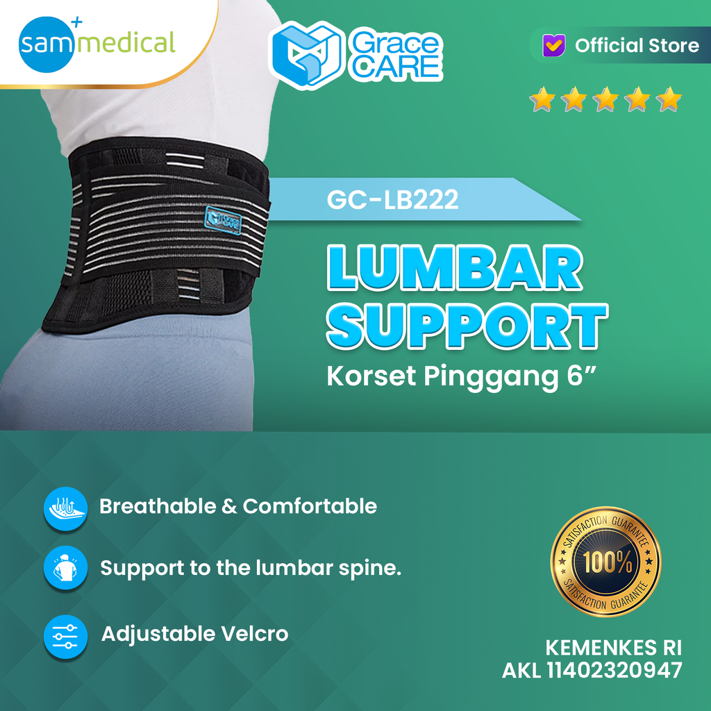Grace Care Lumbar Support 6'' GC-LB222 Size L