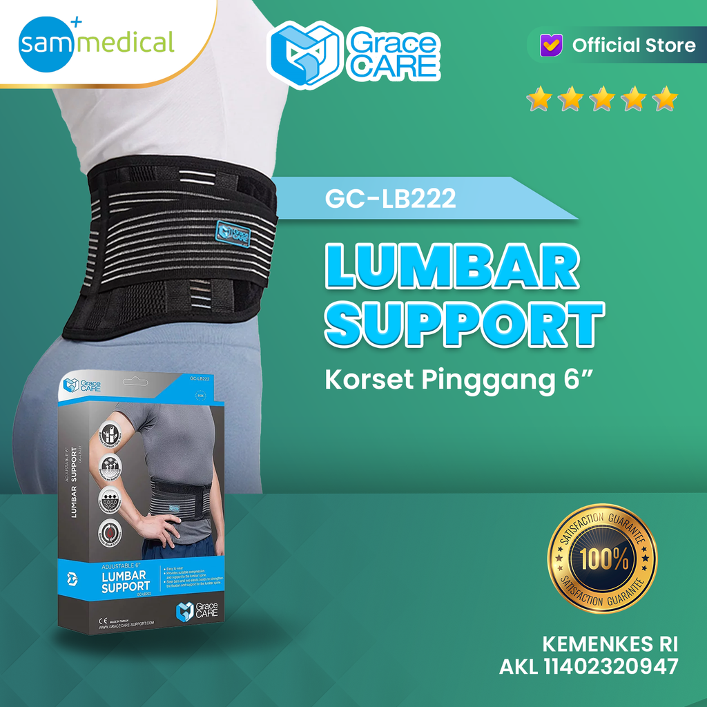 [120231057] Grace Care Lumbar Support 6'' GC-LB222 Size XL
