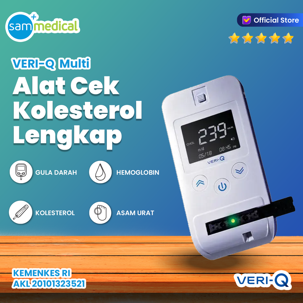 Veri-Q Multi Meter (Cholesterol Total, HDL, LDL, dan Trigliserida)