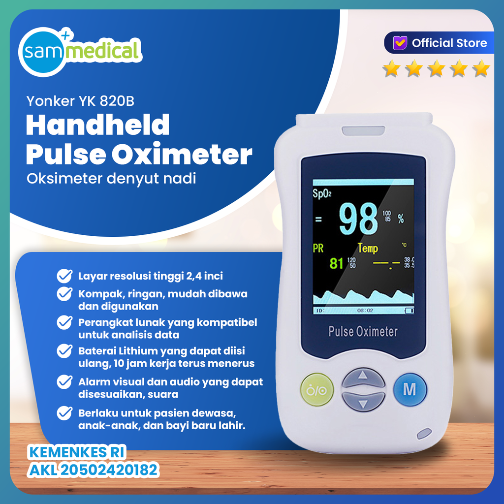 [00120210452] Yonker Pulse Oximeter YK 820B