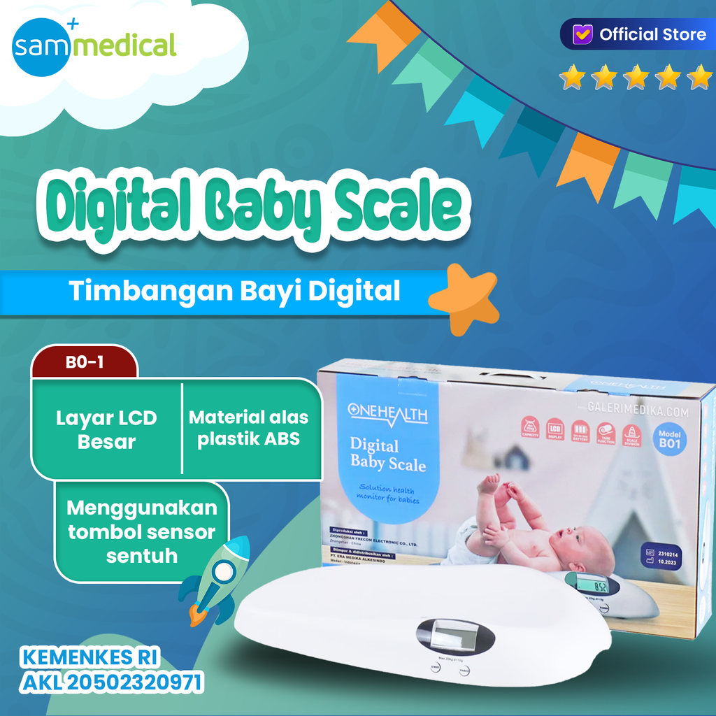 [120231082] One Health Timbangan Bayi Digital B01