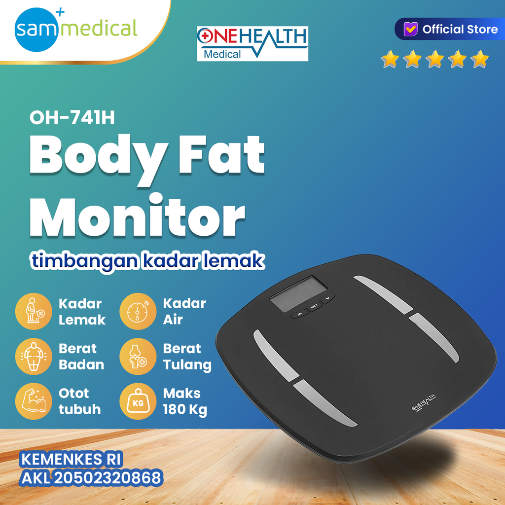 [120231095] One Health Timbangan Digital + Body Fat Monitor OH-741H