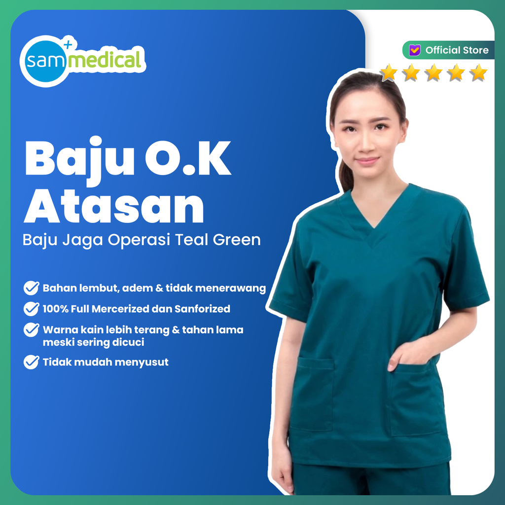 [120231123] Baju O.K Atasan Lengan Pendek Teal Green Size M