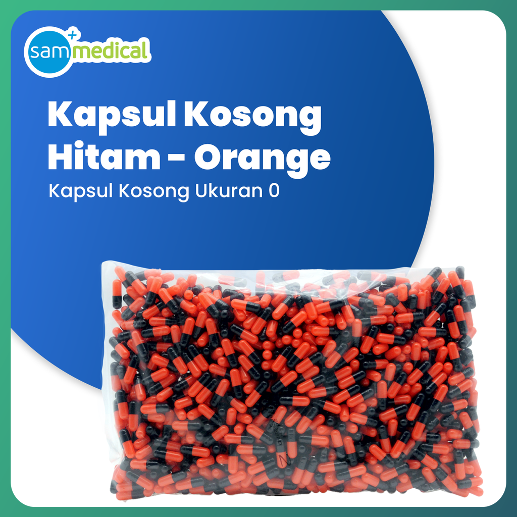 Kapsul Kosong No 0 (500mg) - Hitam Orange