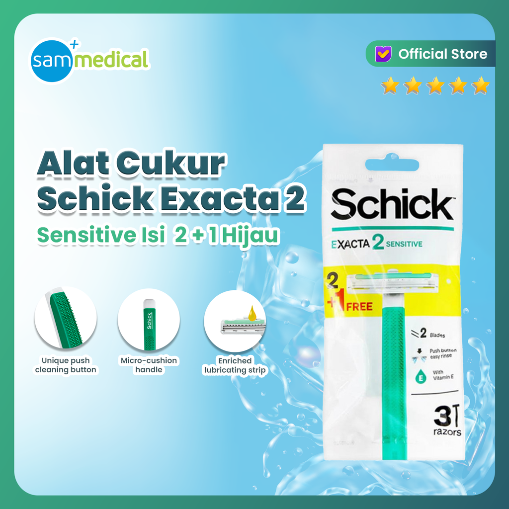 [120231174] Schick Exacta 2 Sensitive  2 + 1 Hijau