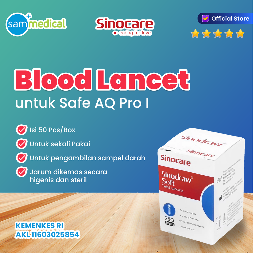 [120231177] Sinocare  Safe AQ Pro Jarum Lancet @ 50