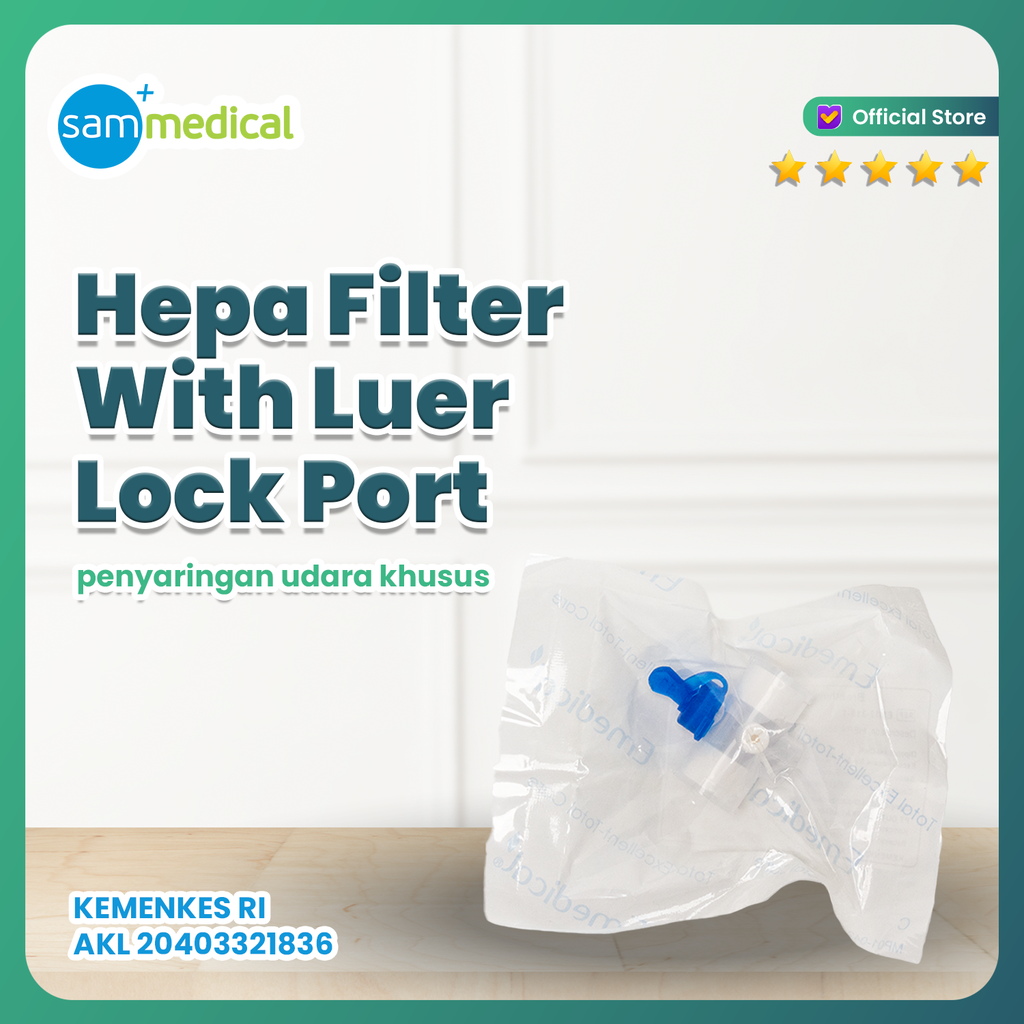 [4900070186245] Trockyster Hepa Filter With Luer Lock Port (EM12-319-1)
